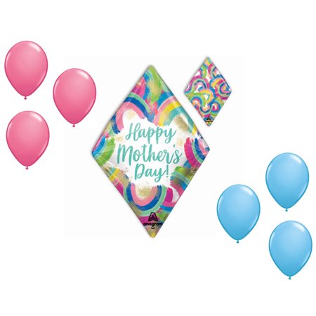 LOONBALLOON Mother's Day Theme Balloon Set, 25in. Angle Mother's Day Painted Rainbows 97776